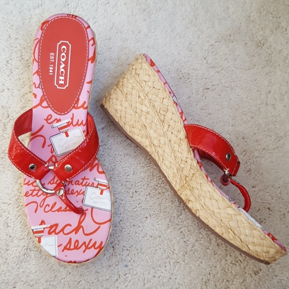 Coach Electra Espadrilles Wedge Sandals - Picture 1 of 8